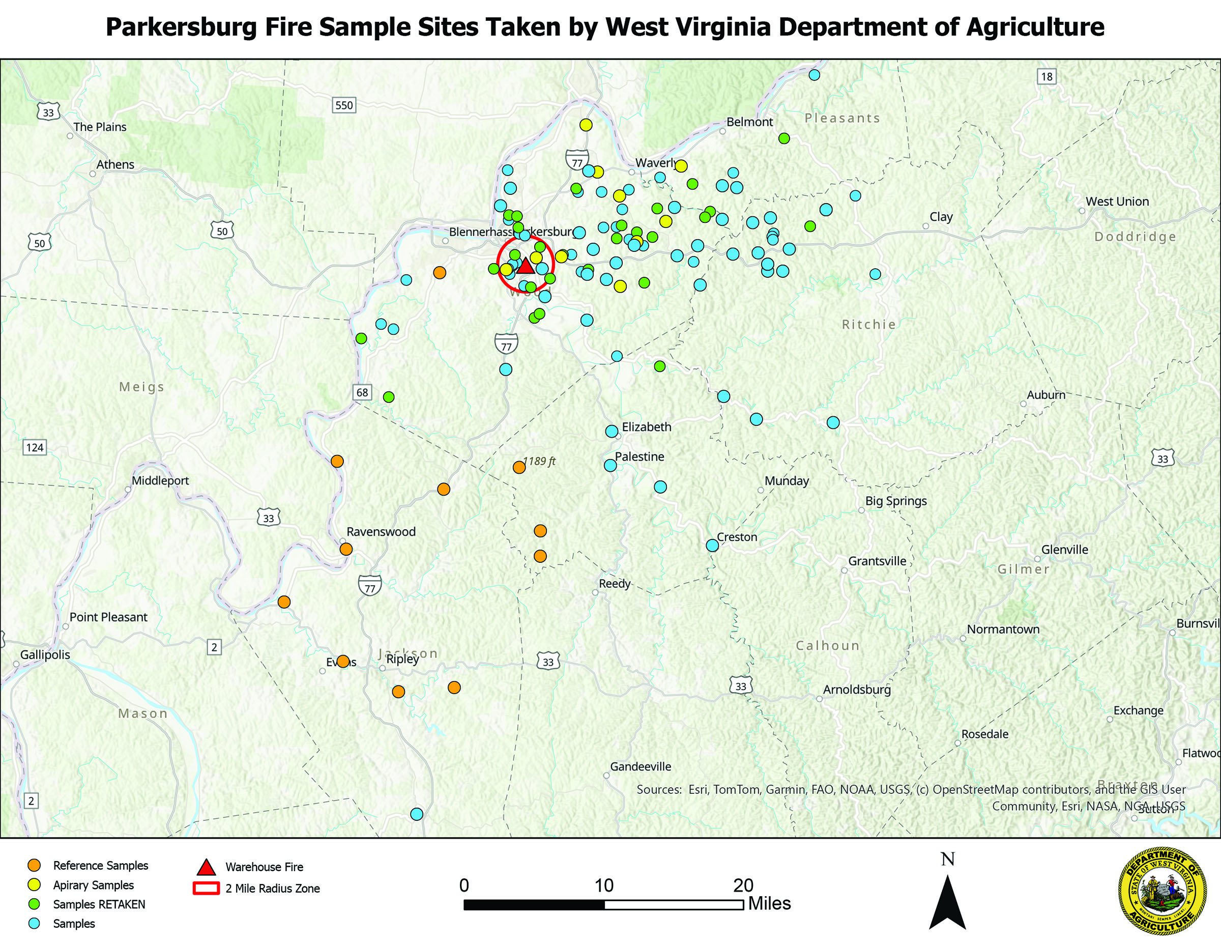 Parkersburg Fire Samples provided by WVDA